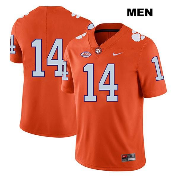 Men's Clemson Tigers #14 Diondre Overton Stitched Orange Legend Authentic Nike No Name NCAA College Football Jersey EXS2446VR